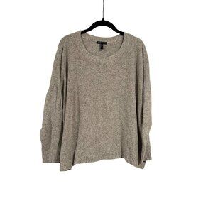 Eileen Fisher Gray Speckled Silk Sweater Size XL